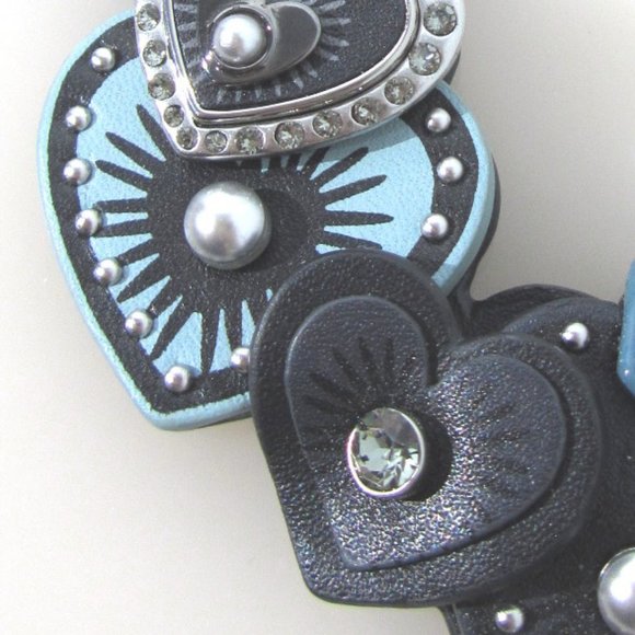 Coach $300 Leather SWAROVSKI Crystals Heart Applique 3d Necklace - Picture 10 of 13